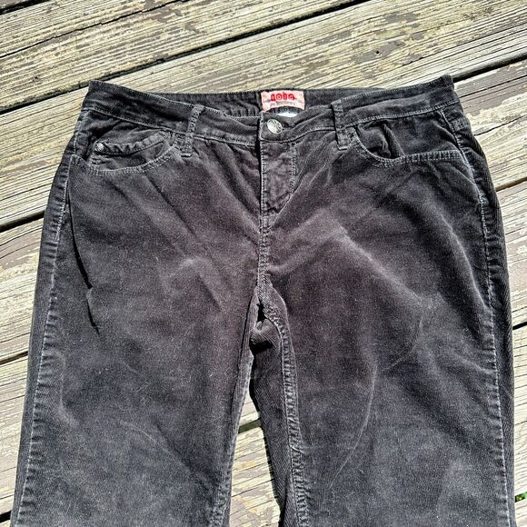Y2K No Boundaries Jeans 36" Black Corduroy Flares Mid Rise NoBo Bedazzled Grunge - Picture 3 of 10